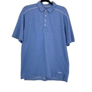 Johnnie-O Mens Blue Polo Short Sleeve Button Collared Surfer Shirt Medium
